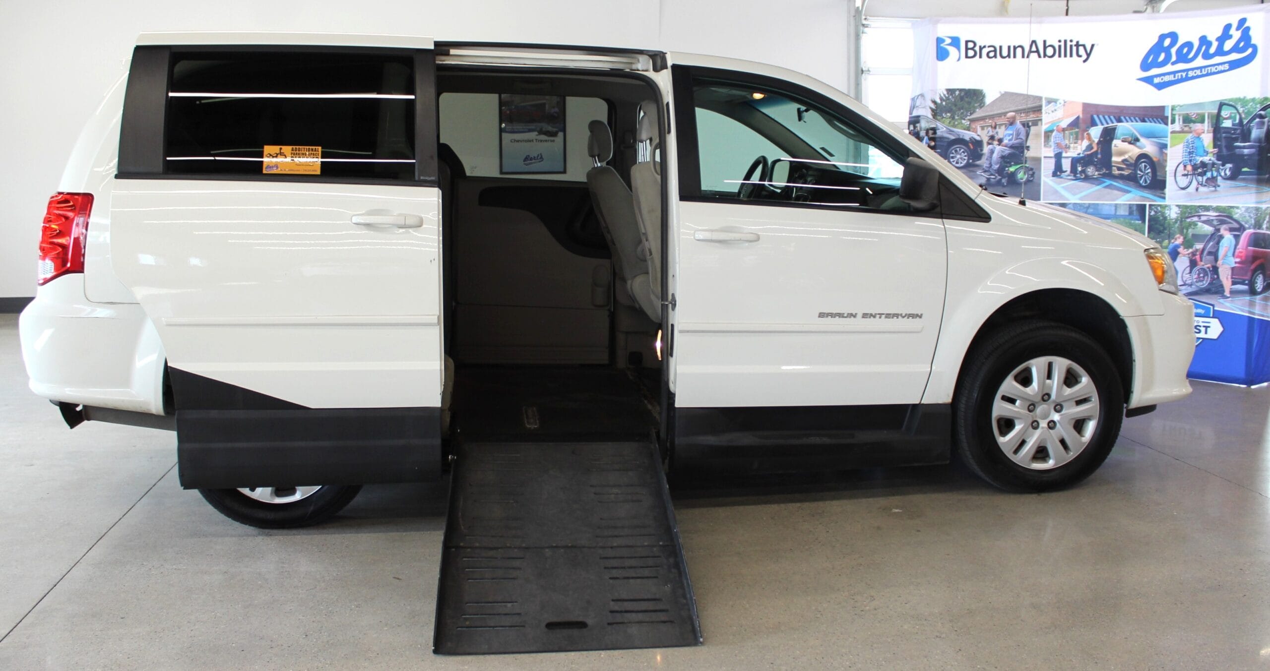 Used wheelchair van 4 sale with manual fold out ramp.