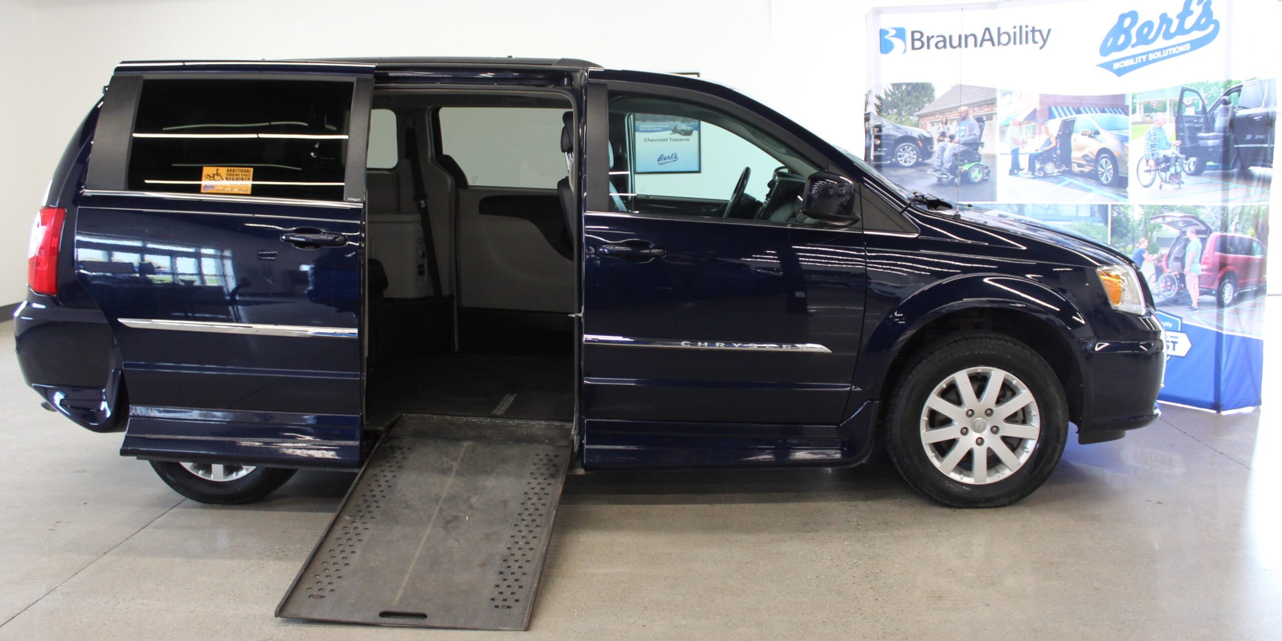 Used wheelchair van with ramp deployed out